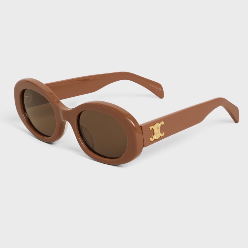 Celine Dark Brown Sunglasses with Gold Logo